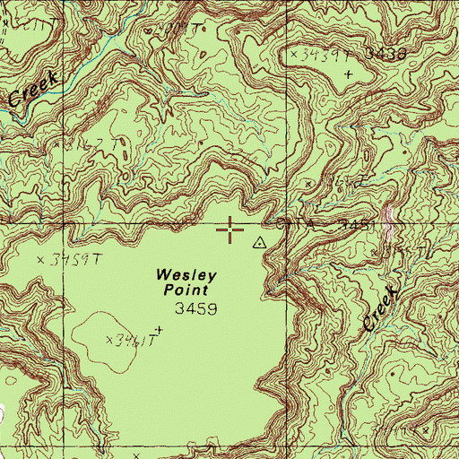 Topographic Map of Wesley Point, TX