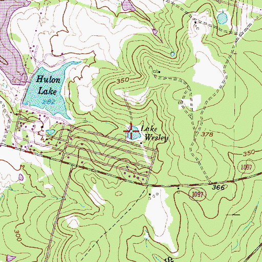 Topographic Map of Lake Wesley, TX