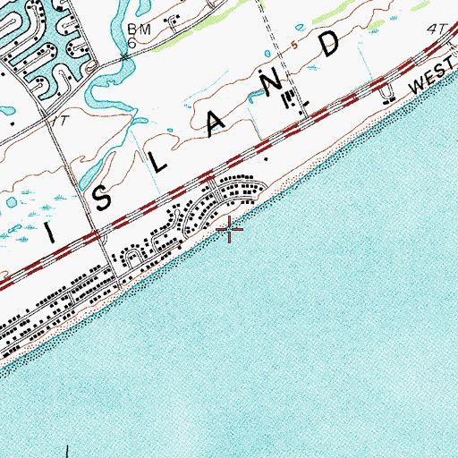 Topographic Map of West Beach, TX