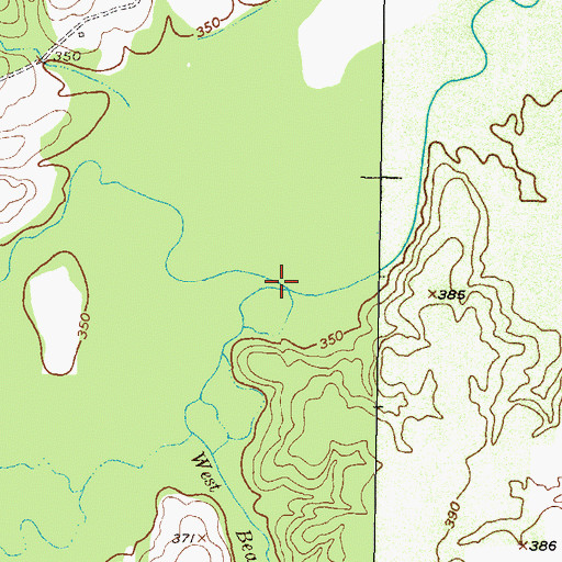 Topographic Map of West Beaverdam Creek, TX