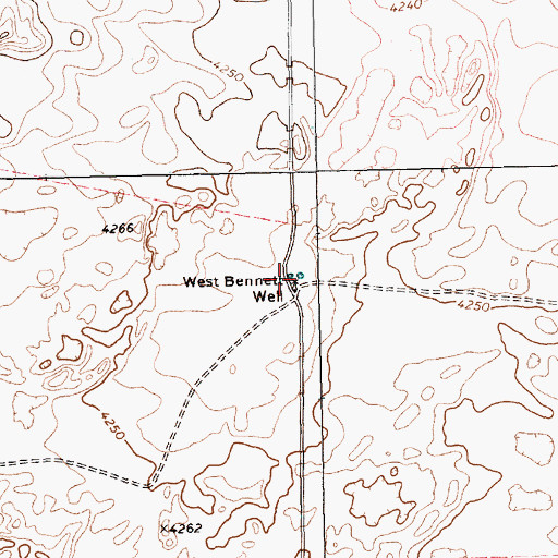 Topographic Map of West Bennett Well, TX