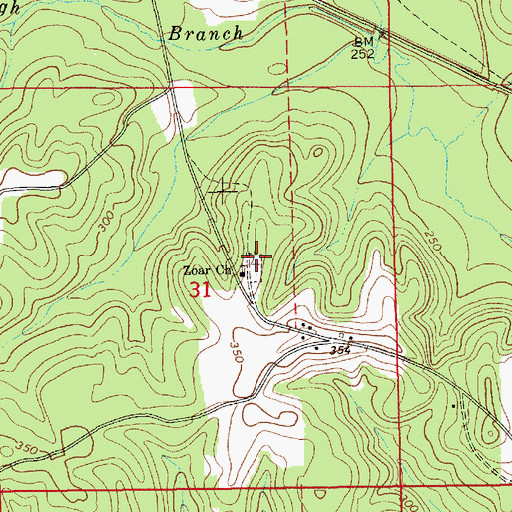 Topographic Map of Zoar Cemetery, AL