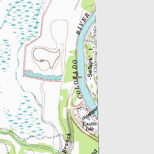Topographic Map of West Branch Colorado River, TX