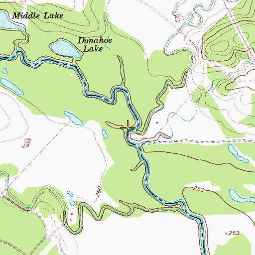 Topographic Map of West Caney Creek, TX