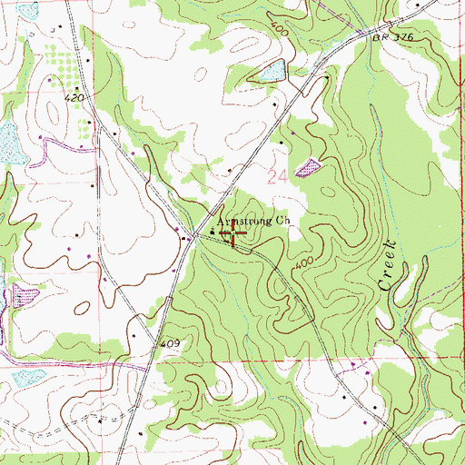 Topographic Map of Armstrong Cemetery, AL