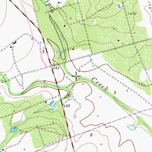 Topographic Map of West Clear Creek, TX