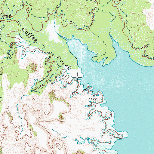 Topographic Map of West Coffee Creek, TX