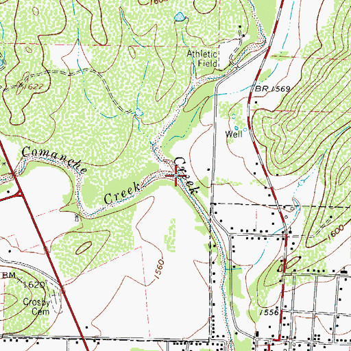 Topographic Map of West Comanche Creek, TX