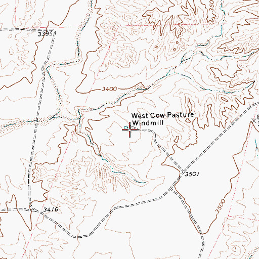 Topographic Map of West Cow Pasture Windmill, TX