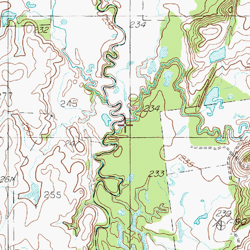 Topographic Map of West Creek, TX