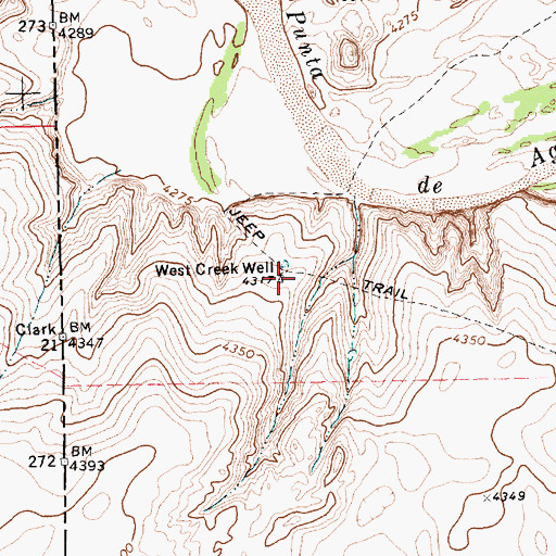 Topographic Map of West Creek Well, TX