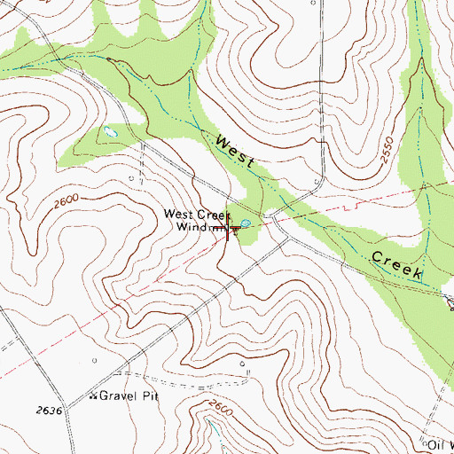 Topographic Map of West Creek Windmill, TX