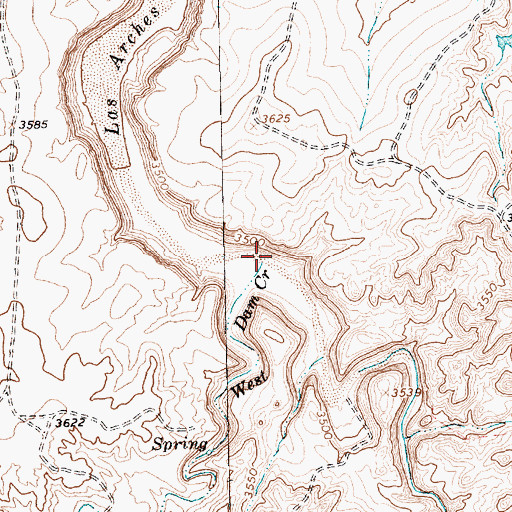 Topographic Map of West Dam Creek, TX