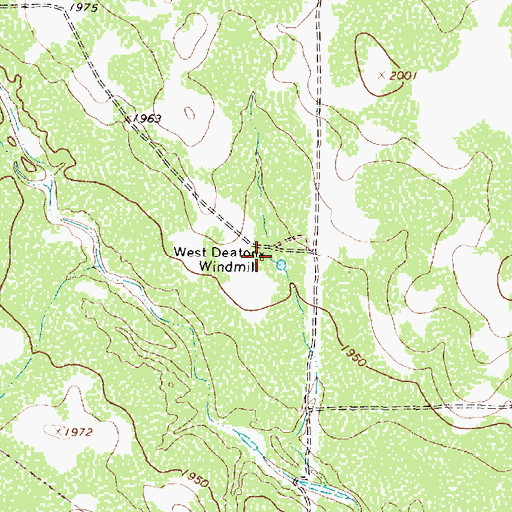 Topographic Map of West Deaton Windmill, TX