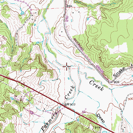 Topographic Map of West Farmers Creek, TX