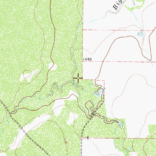 Topographic Map of West Fork Big Elm Creek, TX