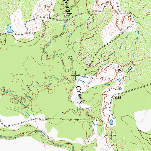 Topographic Map of West Fork Bluff Creek, TX
