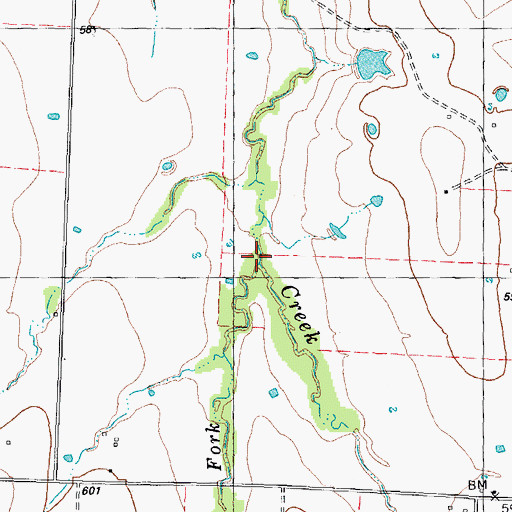 Topographic Map of West Fork Cottonwood Creek, TX