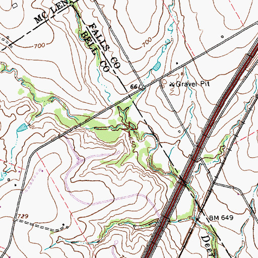 Topographic Map of West Fork Deer Creek, TX