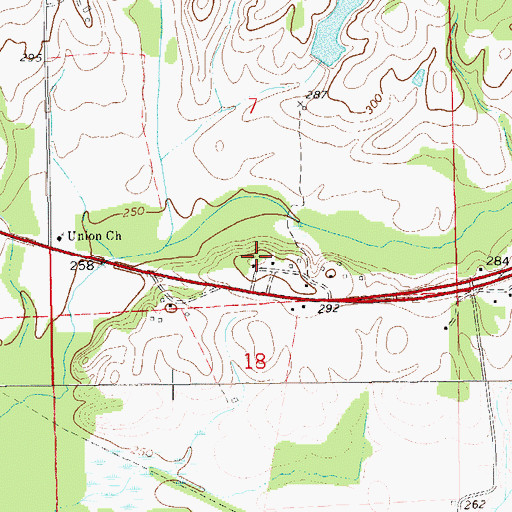 Topographic Map of Green-Cook Cemetery, AL