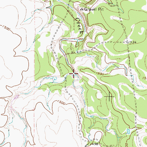 Topographic Map of West Fork Tonk Creek, TX