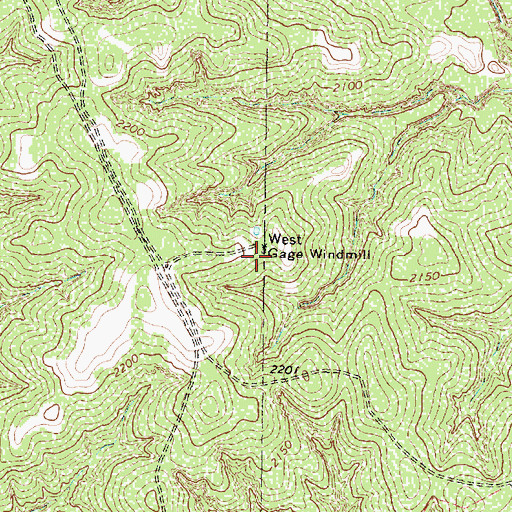 Topographic Map of West Gage Windmill, TX