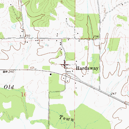 Topographic Map of Hardaway Baptist Church, AL