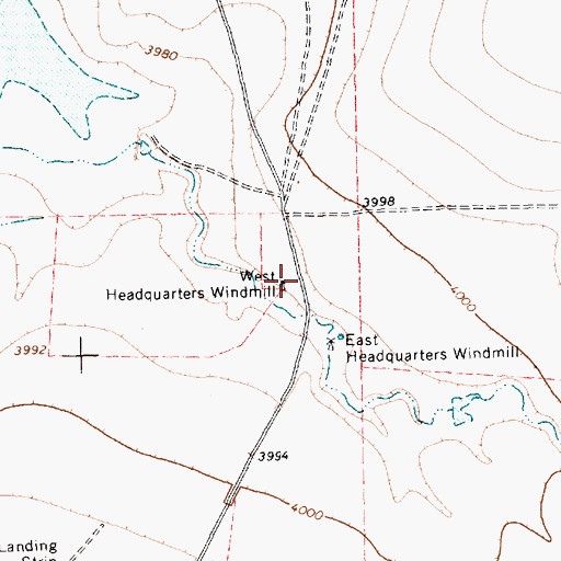 Topographic Map of West Headquarters Windmill, TX