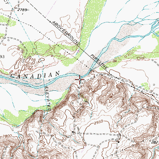 Topographic Map of West Hill Creek, TX
