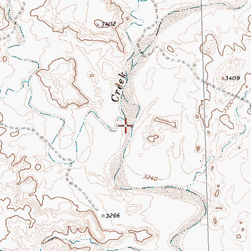 Topographic Map of West Indian Creek, TX