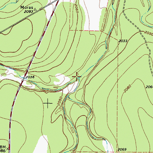 Topographic Map of West Las Moras Creek, TX