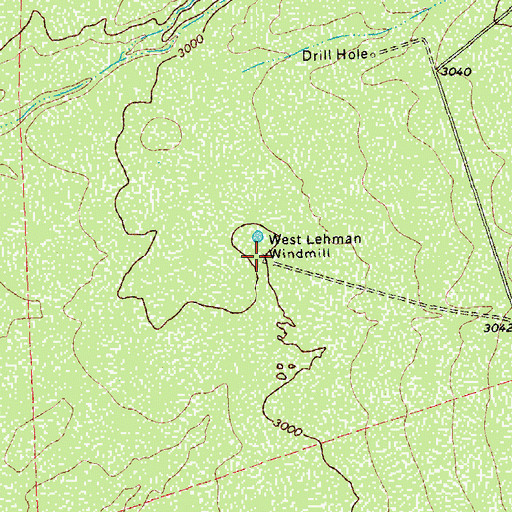 Topographic Map of West Lehman Windmill, TX