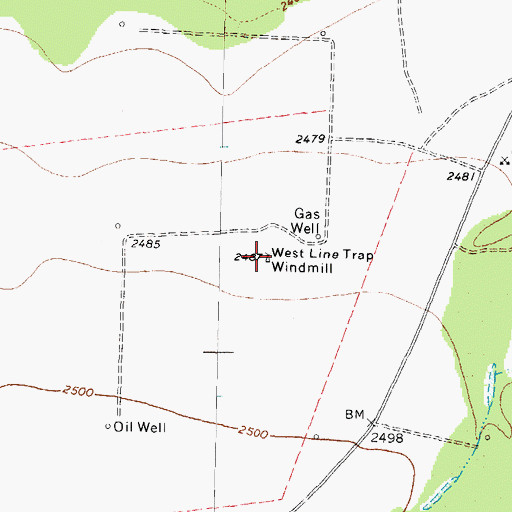 Topographic Map of West Line Trap Windmill, TX
