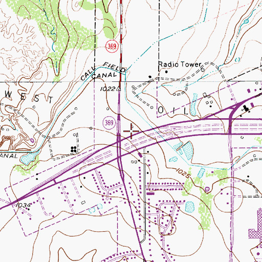 Topographic Map of West Oil Field, TX