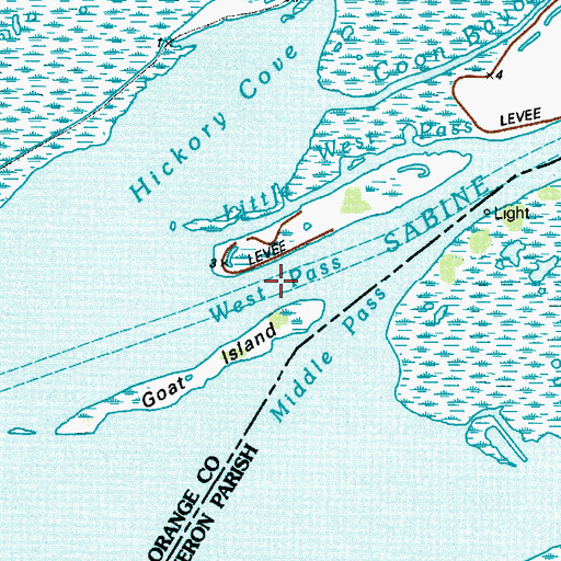 Topographic Map of West Pass, TX