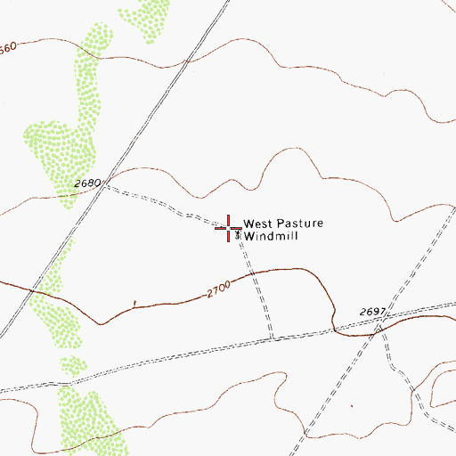 Topographic Map of West Pasture Windmill, TX
