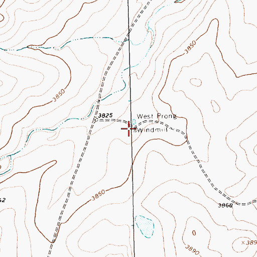 Topographic Map of West Prong Windmill, TX