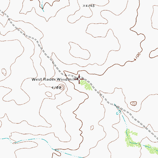 Topographic Map of West Rader Windmill, TX