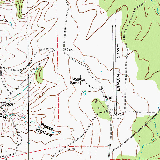 Topographic Map of West Ranch, TX