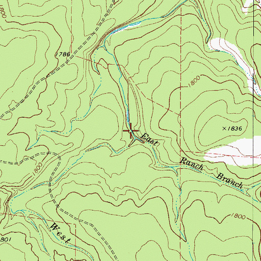 Topographic Map of West Ranch Branch, TX