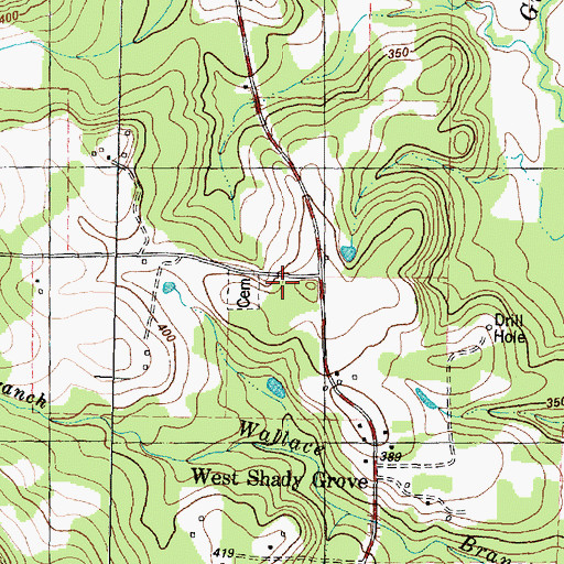 Topographic Map of West Shady Grove Cemetery, TX