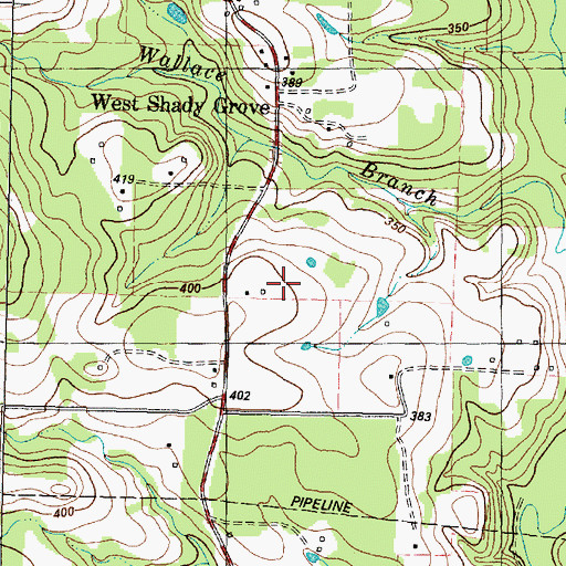 Topographic Map of West Shady Grove Church, TX