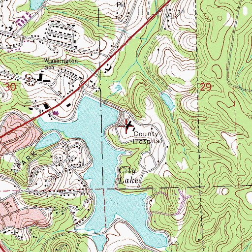 Topographic Map of Macon County Hospital, AL
