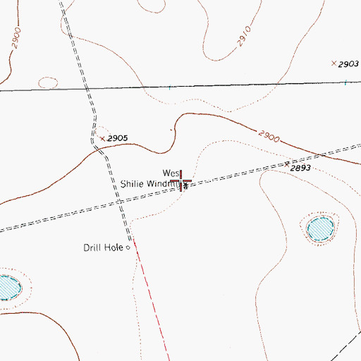 Topographic Map of West Shilie Windmill, TX