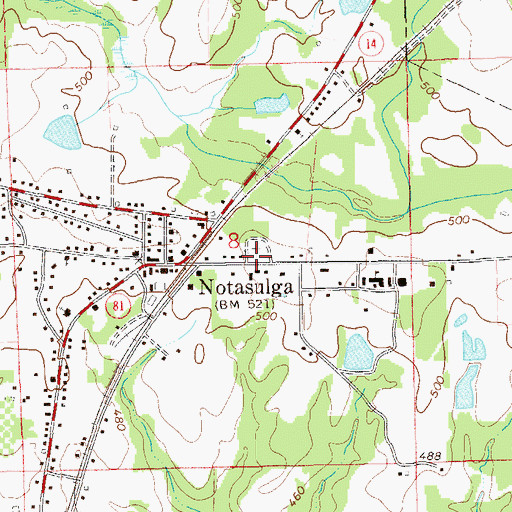 Topographic Map of Notasulga City Cemetery, AL