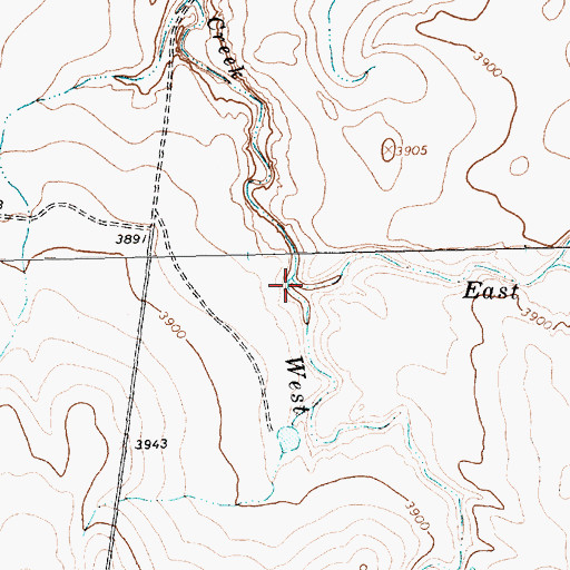 Topographic Map of West Strip East Fork Mujares Creek, TX