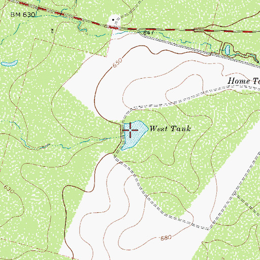 Topographic Map of West Tank, TX