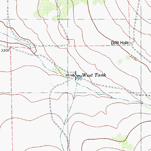 Topographic Map of West Tank, TX