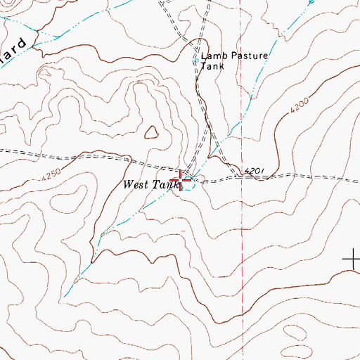 Topographic Map of West Tank, TX