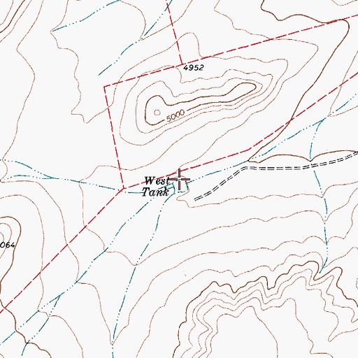 Topographic Map of West Tank, TX